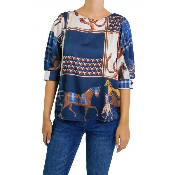 Blusa manica 3/4 fantasia 